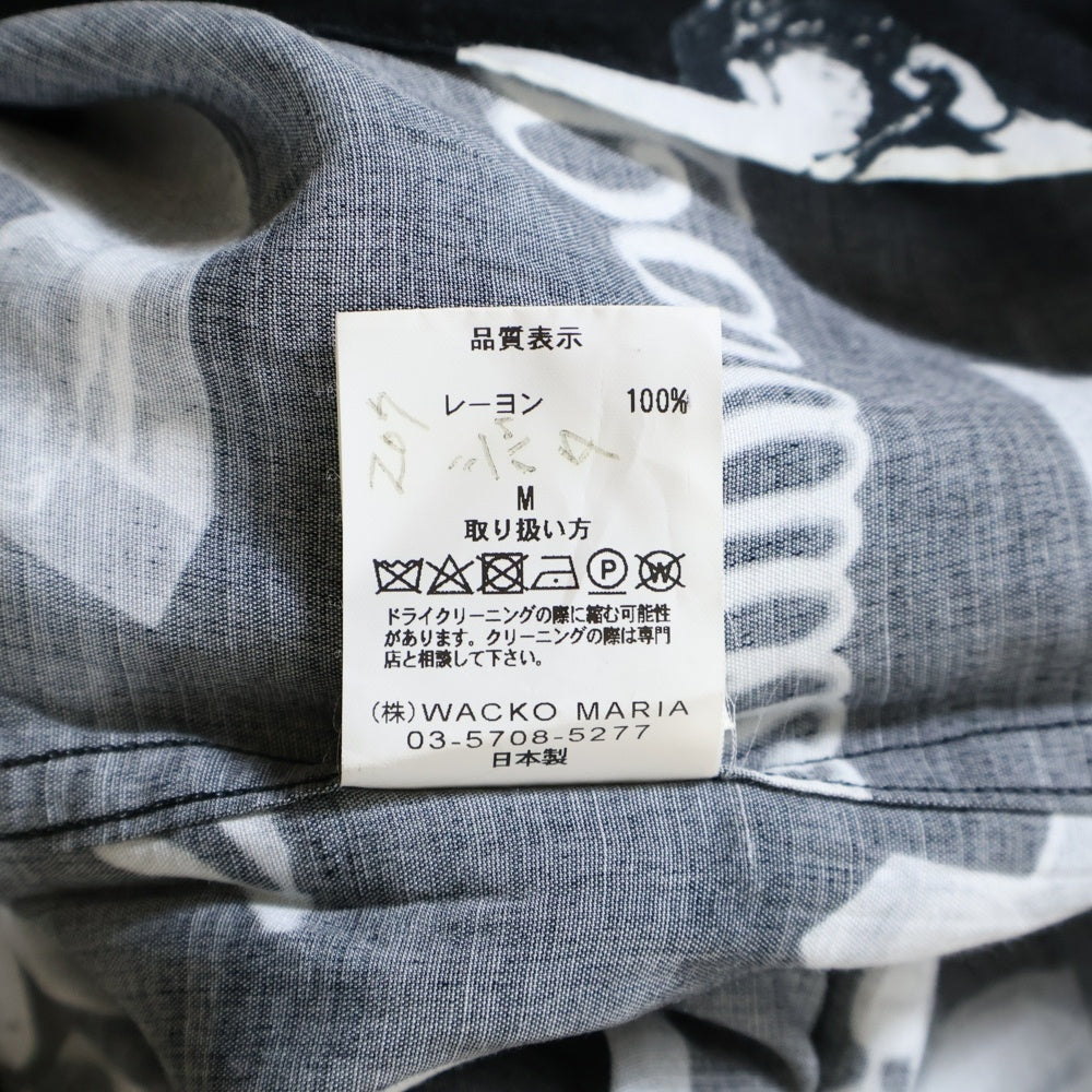 WACKO MARIA(ワコマリア) 19SS ROCKABILLY S/S HAWAIIAN SHIRTS ロカビリー 総柄 半袖シャツ ブラック