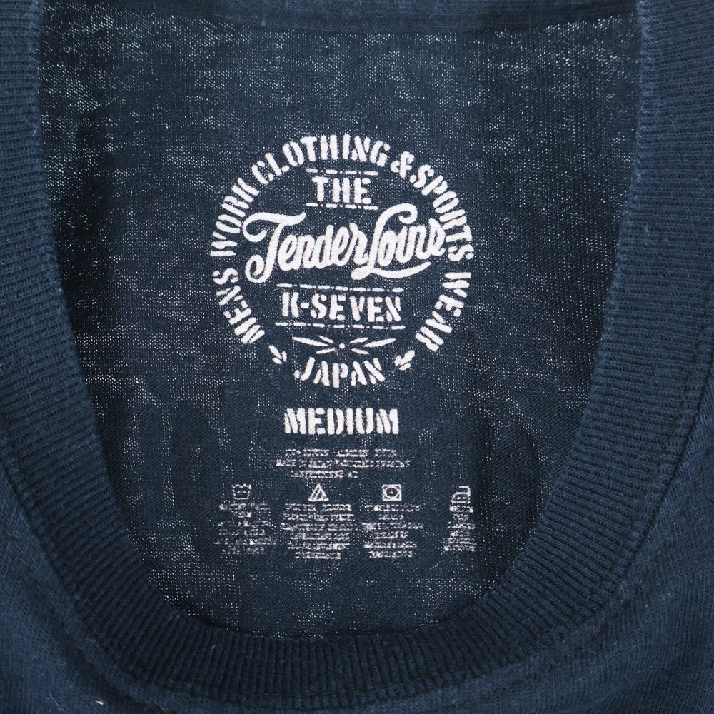 TENDERLOIN(テンダーロイン) オールドイングリッシュ ロゴ プリント 半袖Tシャツ カットソー ブラック