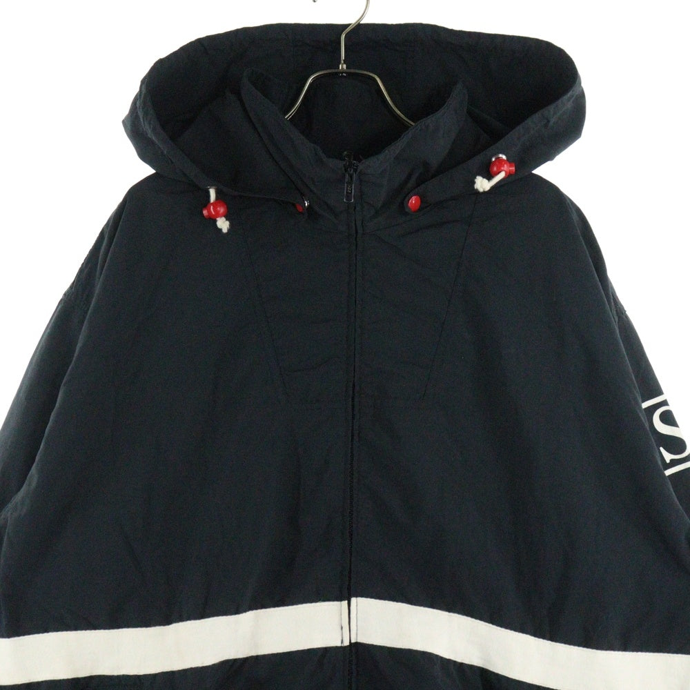 STUSSY(ステューシー) 90s OLD STUSSY オールドステューシー 紺タグ USA製 セーリング ナイロンジャケット ブルゾン フーディー ブラック
