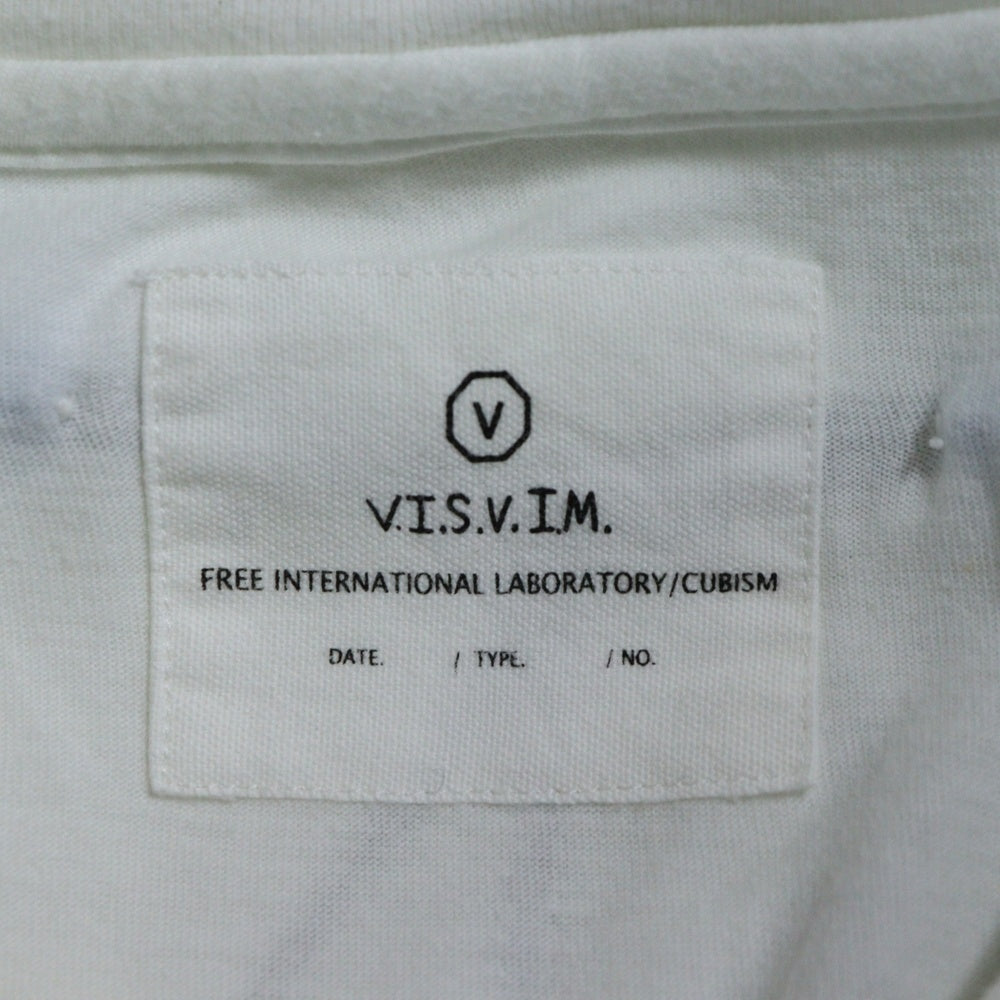 VISVIM(ヴィスヴィム) 00s 初期 ビーズT 青ビーズ ホワイトハーツ ネックレスプリント クルーネック 半袖Tシャツ カットソー ホワイト