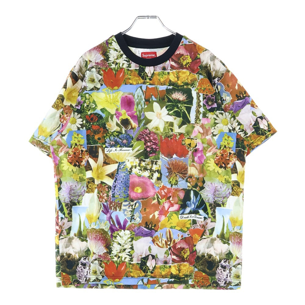 SUPREME シュプリーム 18AW Floral Logo Tee フローラルロゴTシャツ 黒 SizeM SUPREME (シュプリーム) 18AW Flower Print GORE-TEX Court Jacket