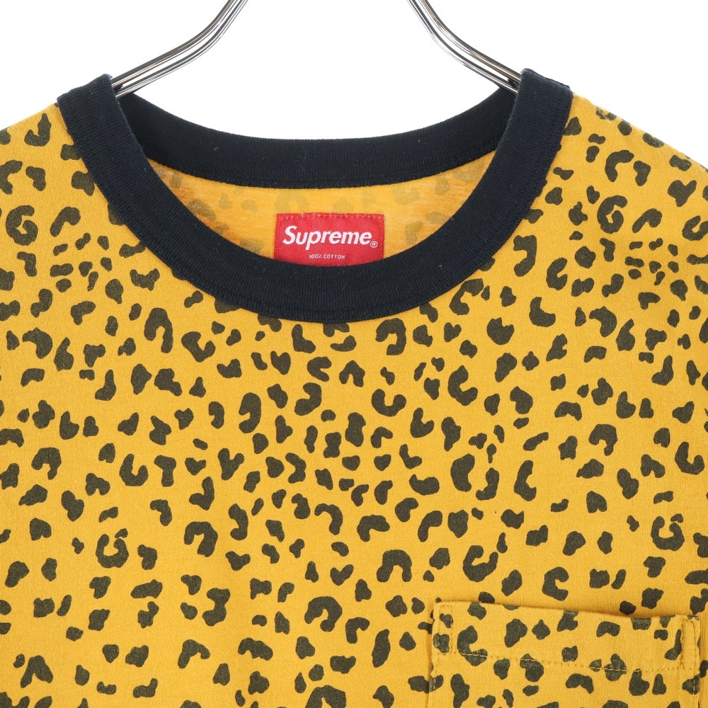 SUPREME(シュプリーム) 16SS Leopard Pocket TEE レオパード ブロンドポケット クルーネック 半袖Tシャツ カットソー ブラウン