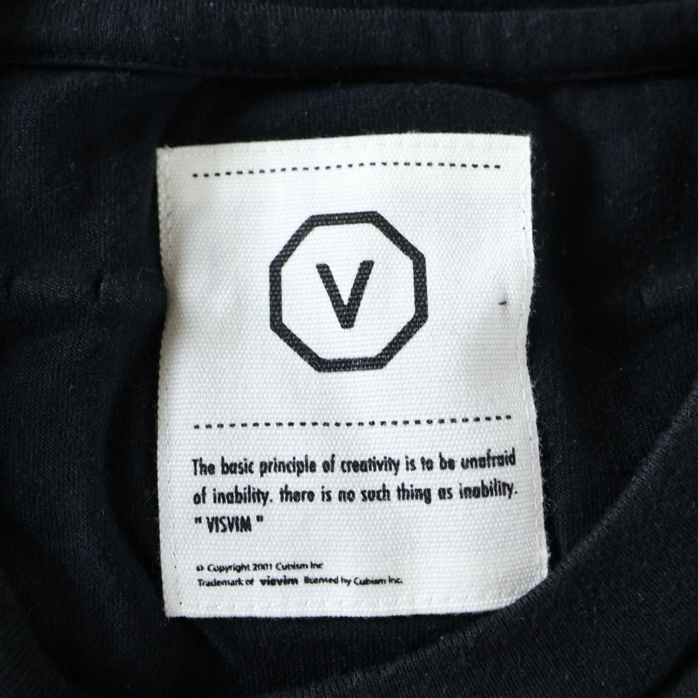 VISVIM(ヴィスヴィム) 00s 初期 ビーズT 赤ビーズ パイプビーズ ホワイトハーツ ゴローズネックレスプリント クルーネック 半袖Tシャツ カットソー ブラック