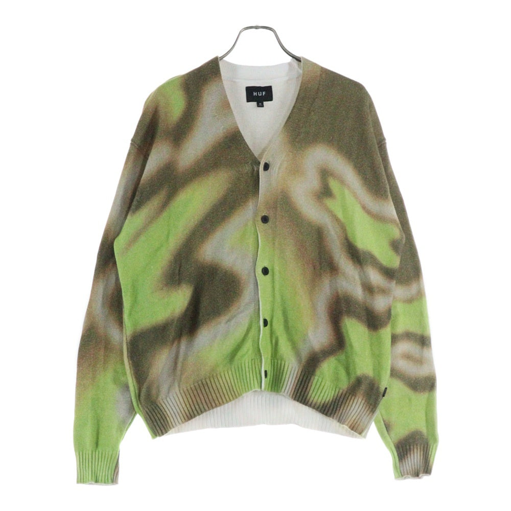 HUF(ハフ) 24AW SPACE DUST CARDIGAN スペースダストカーディガン グリーン KN00506