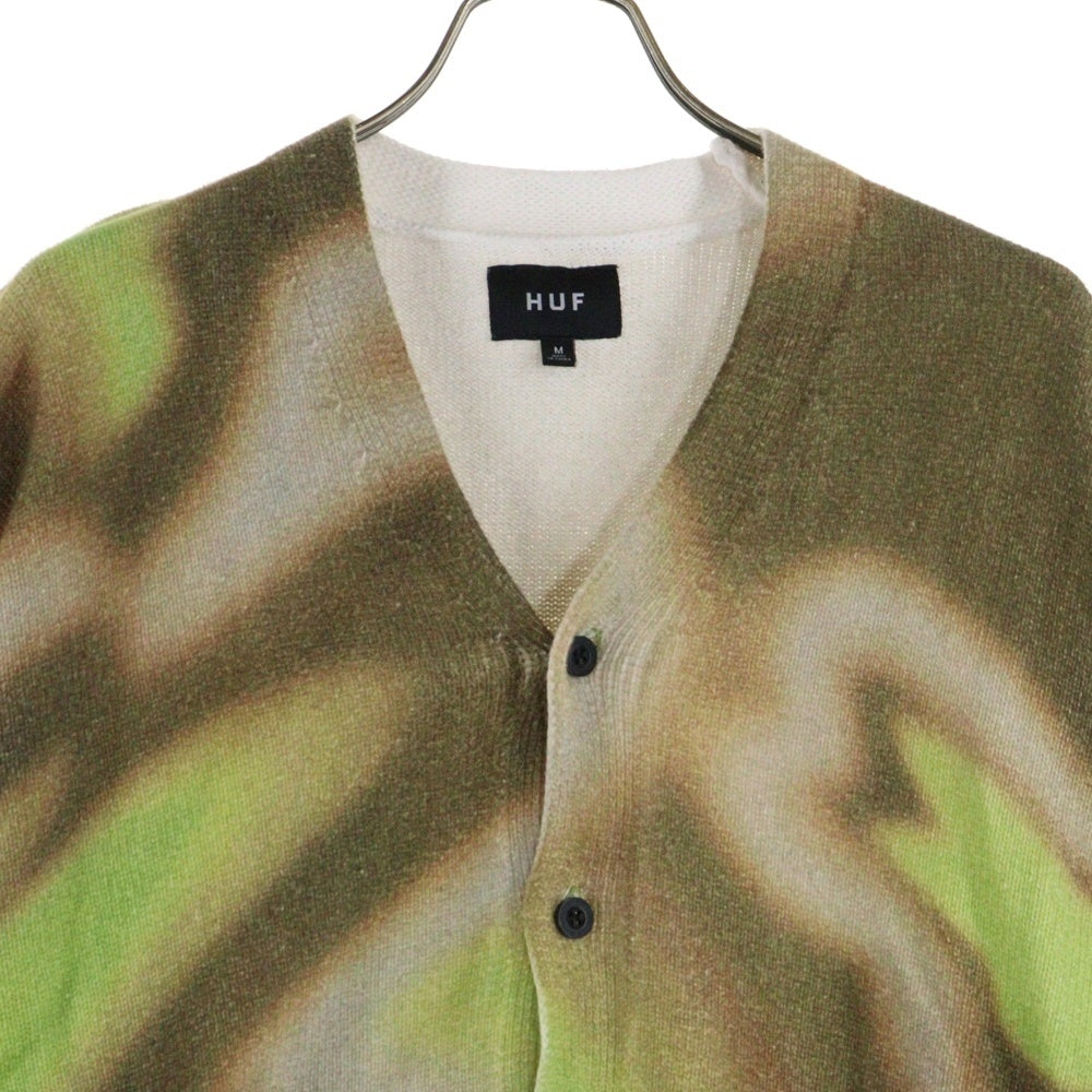 HUF(ハフ) 24AW SPACE DUST CARDIGAN スペースダストカーディガン グリーン KN00506