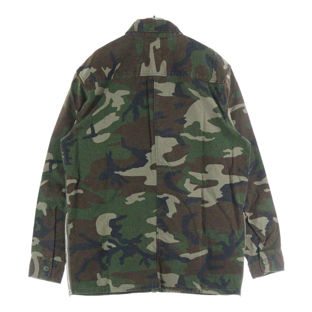 ESSENTIALS FEAR OF GOD(エッセンシャル フィアオブゴッド) カモ柄 サイドジップ コットン ミリタリージャケット カーキ
