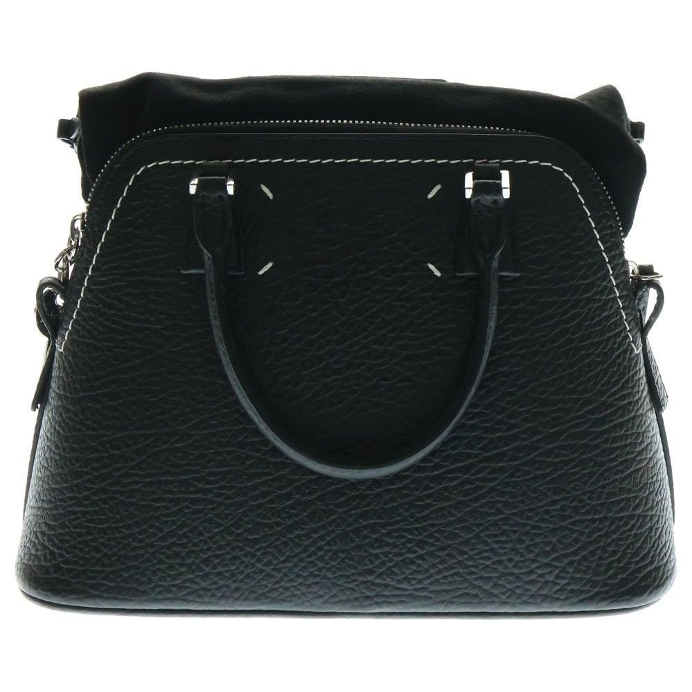 Maison Margiela 0(メゾンマルジェラ) 5AC ミニバッグ 2way ハンド ショルダー バッグ カーフレザー キャンバス ブラック S56WG0082
