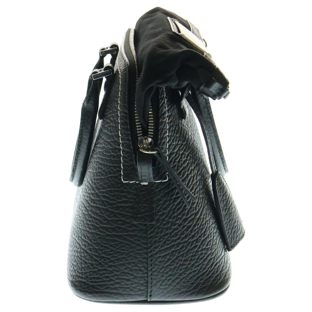 Maison Margiela 0(メゾンマルジェラ) 5AC ミニバッグ 2way ハンド ショルダー バッグ カーフレザー キャンバス ブラック S56WG0082