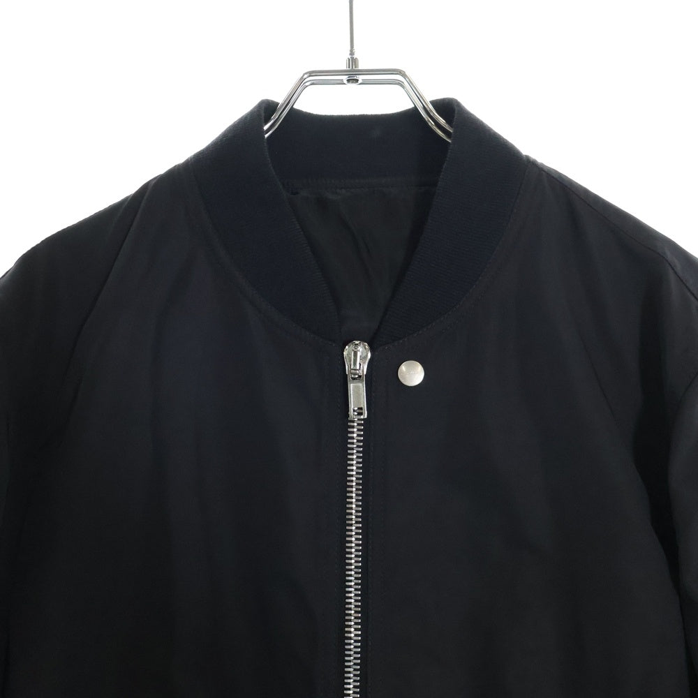 Rick Owens(リックオウエンス) 25SS Flight bomber jacket バックストラップ付き フライト ボンバー ジャケット ブルゾン ブラック RU01E5778-FT