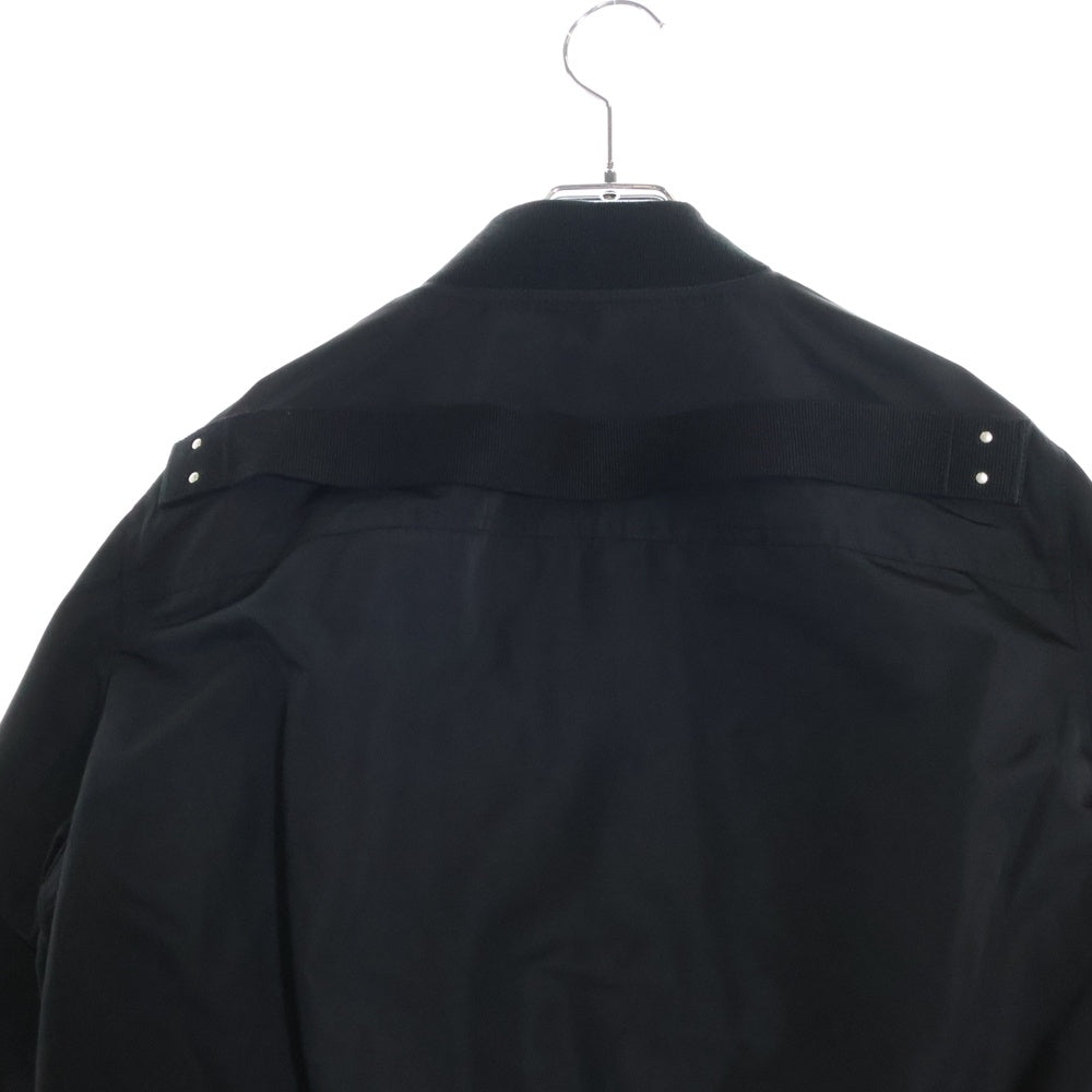 Rick Owens(リックオウエンス) 25SS Flight bomber jacket バックストラップ付き フライト ボンバー ジャケット ブルゾン ブラック RU01E5778-FT