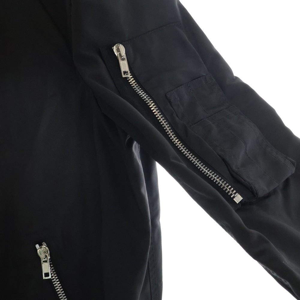 Rick Owens(リックオウエンス) 25SS Flight bomber jacket バックストラップ付き フライト ボンバー ジャケット ブルゾン ブラック RU01E5778-FT