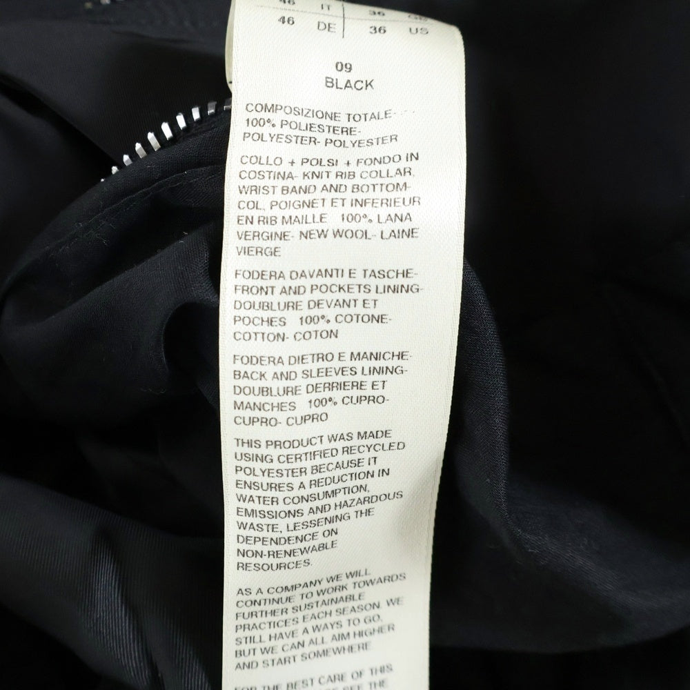 Rick Owens(リックオウエンス) 25SS Flight bomber jacket バックストラップ付き フライト ボンバー ジャケット ブルゾン ブラック RU01E5778-FT