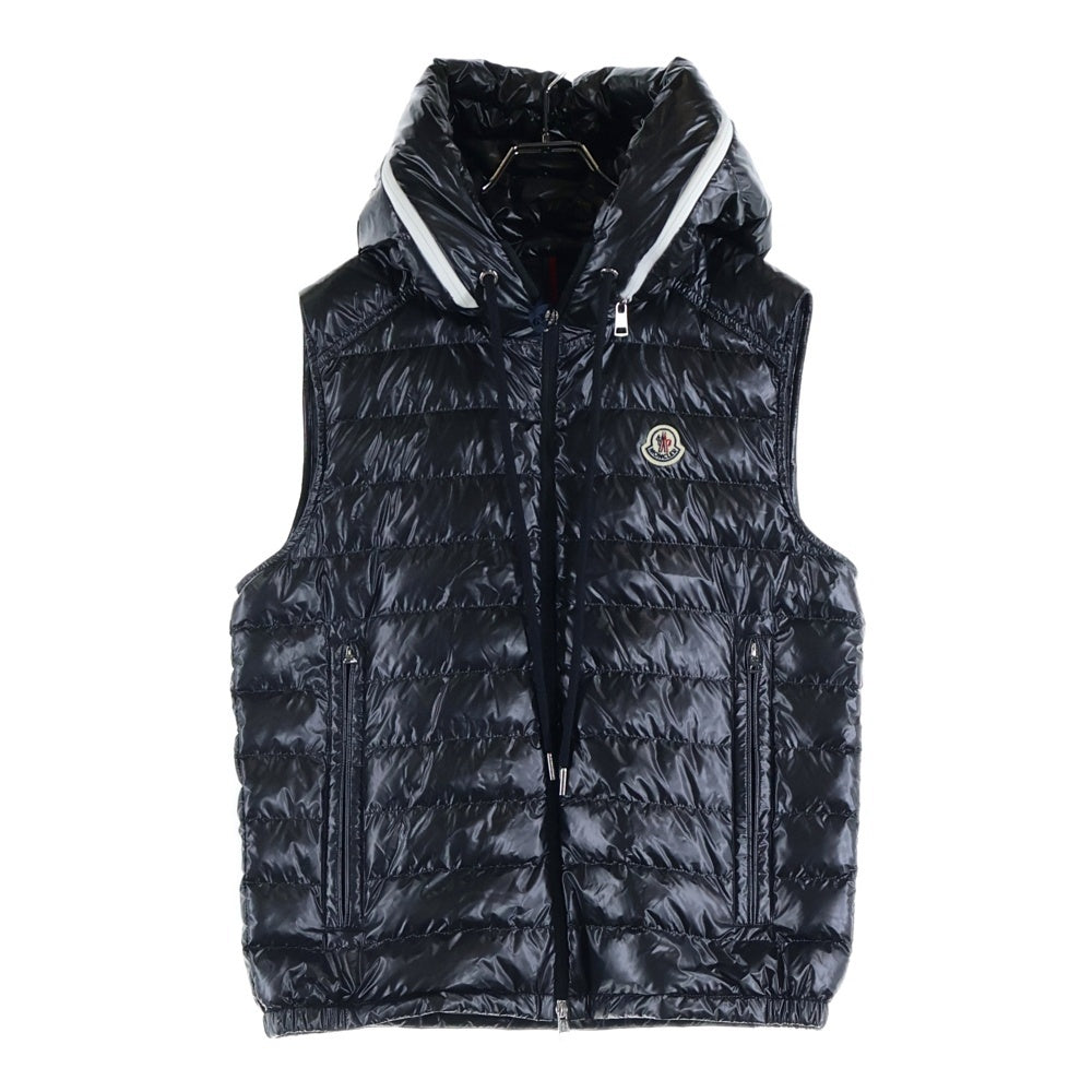MONCLER(モンクレール) 23SS AKAISHI GILET メタリックナイロン ダウンベスト フーディー ブラック I10911A00059 596J9