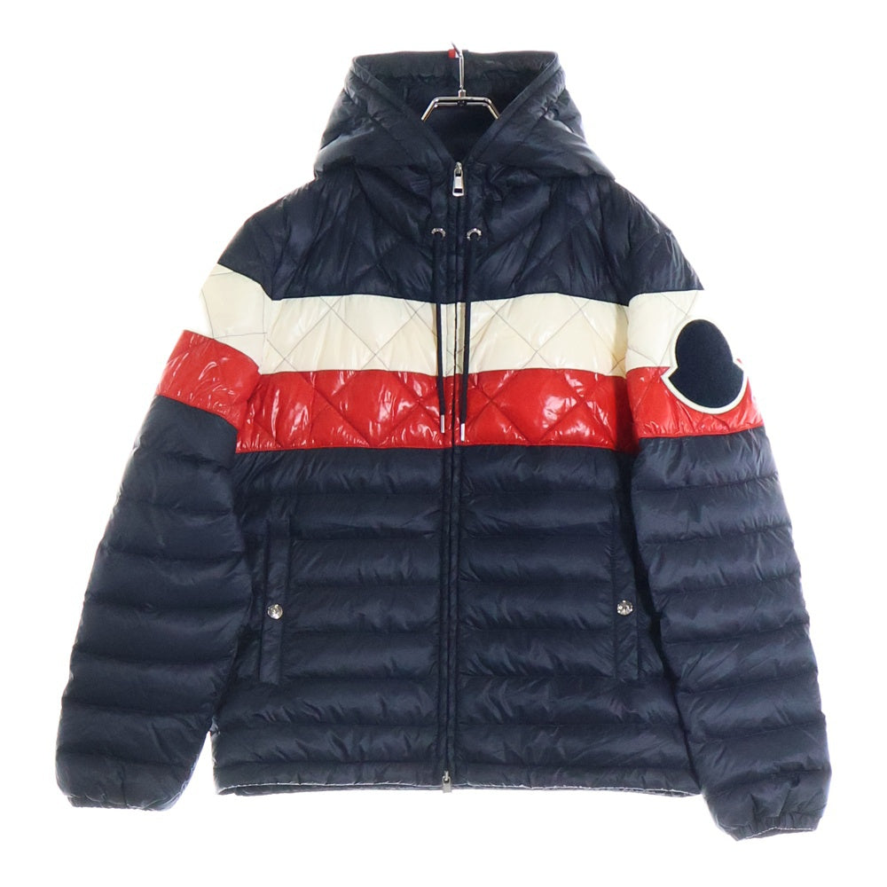 MONCLER(モンクレール) 19SS GAUDIN GIUBBOTTO ゴーダン トリコロール フルジップアップ ナイロン ダウンジャケット フーディー ネイビー E10914135394 53279