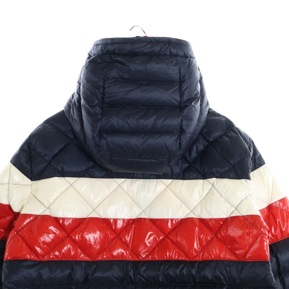 MONCLER(モンクレール) 19SS GAUDIN GIUBBOTTO ゴーダン トリコロール フルジップアップ ナイロン ダウンジャケット フーディー ネイビー E10914135394 53279