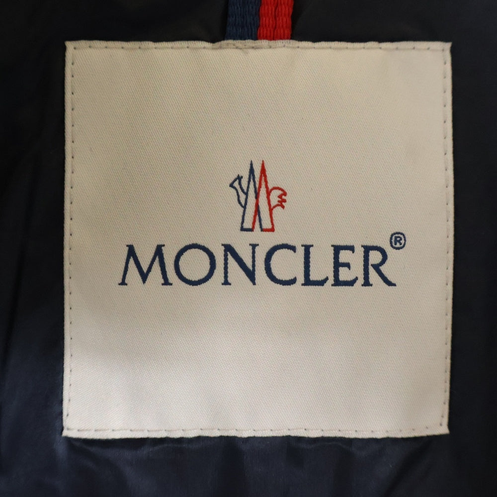 MONCLER(モンクレール) 19SS GAUDIN GIUBBOTTO ゴーダン トリコロール フルジップアップ ナイロン ダウンジャケット フーディー ネイビー E10914135394 53279