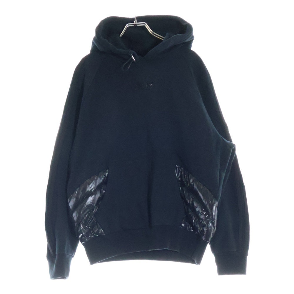 MONCLER(モンクレール) 23AW × adidas GENIIUS HOODIE アディダス ジーニアス ナイロン切り替え プルオーバースウェットパーカー フーディー ブラック I209S8G00004 M2292