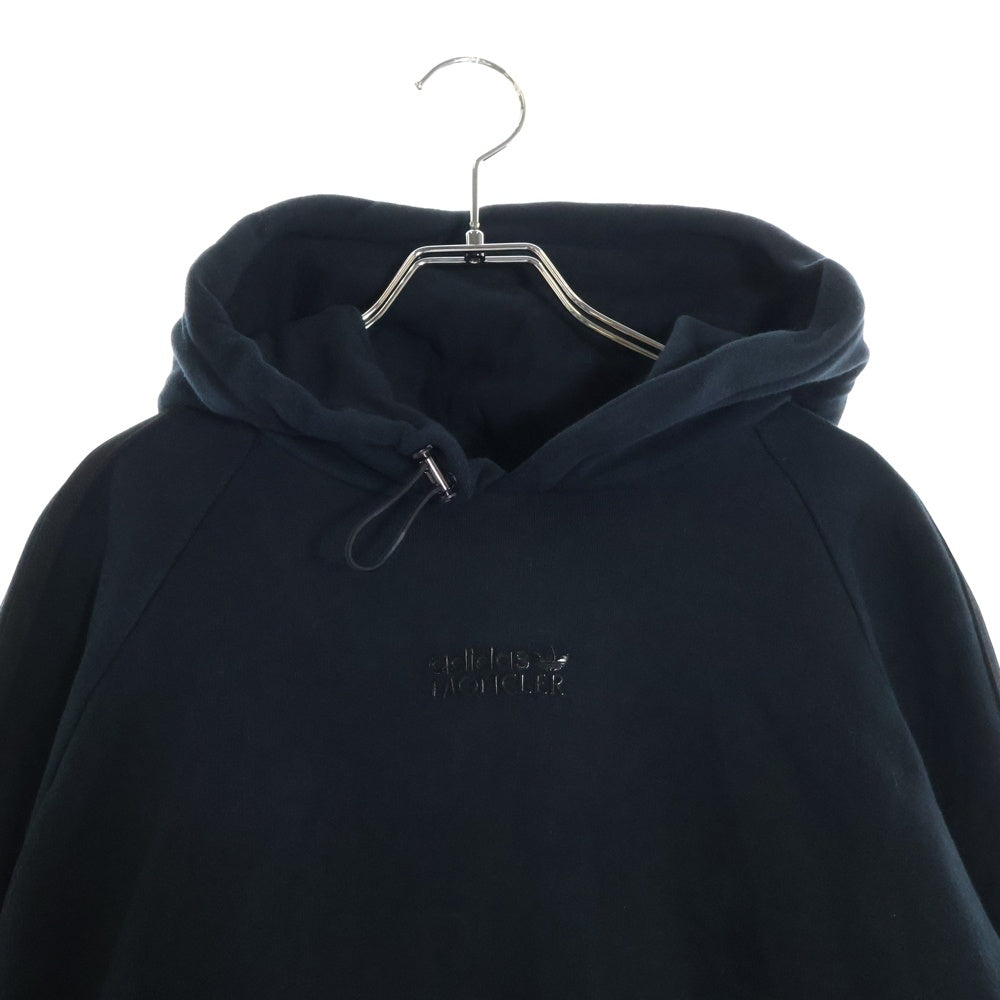 MONCLER(モンクレール) 23AW × adidas GENIIUS HOODIE アディダス ジーニアス ナイロン切り替え プルオーバースウェットパーカー フーディー ブラック I209S8G00004 M2292