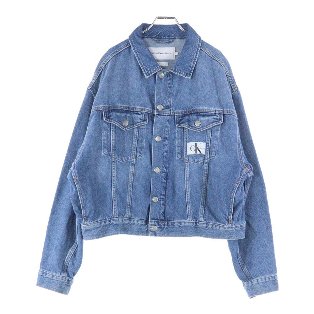 Calvin Klein(カルバンクライン) Oversize Denim Jacket ウォッシュ加工 オーバーサイズ デニムジャケット ブルー J30J323243