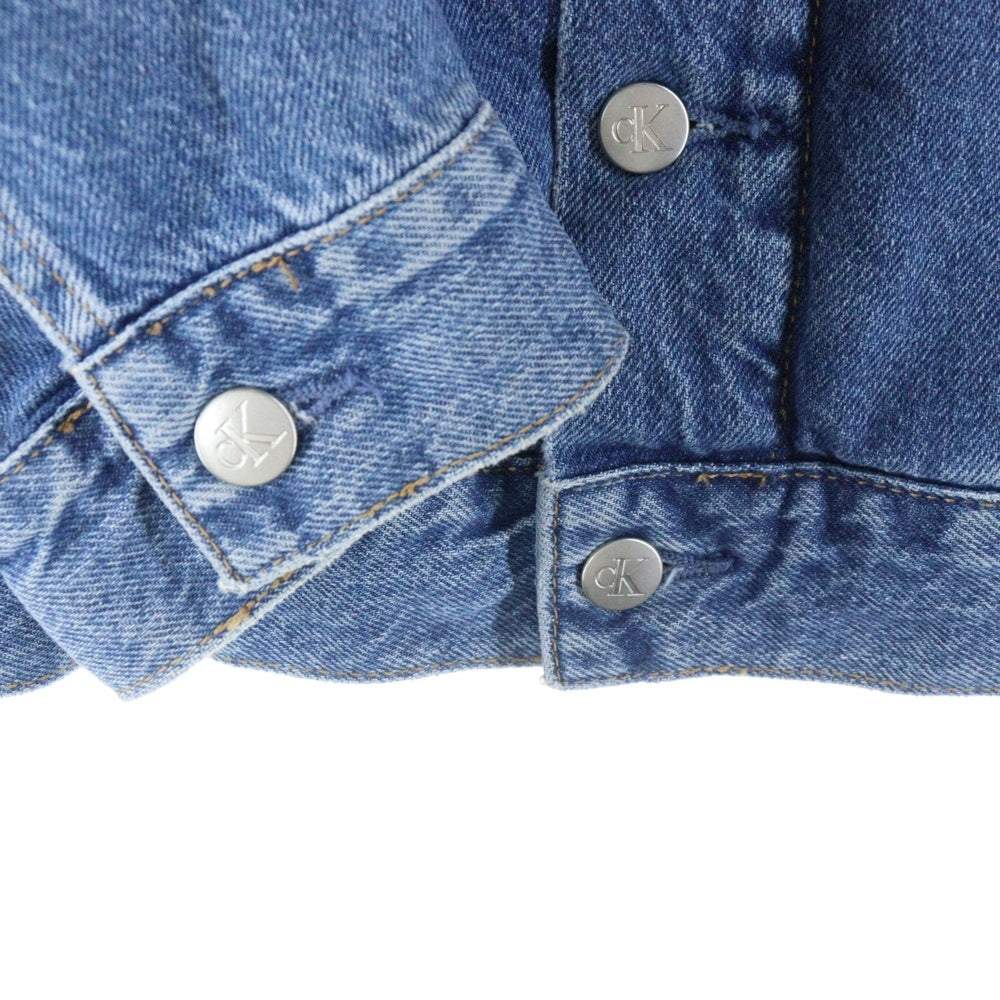 Calvin Klein(カルバンクライン) Oversize Denim Jacket ウォッシュ加工 オーバーサイズ デニムジャケット ブルー J30J323243