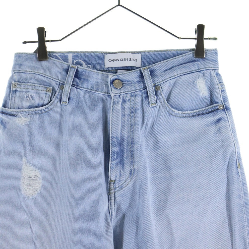 Calvin Klein(カルバンクライン) ダメージ加工 ストレートデニム レディース J217150 ブルー