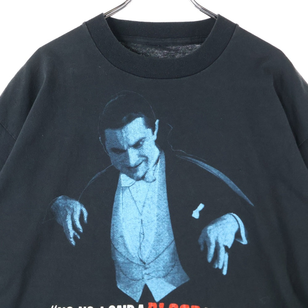 VINTAGE(ヴィンテージ) 90s VINTAGE Bela Lugosi Dracula NO NO I SAID A BLOOD LITE! Tee ベラルゴシ ドラキュラ プリント クルーネック 半袖Tシャツ カットソー ブラック