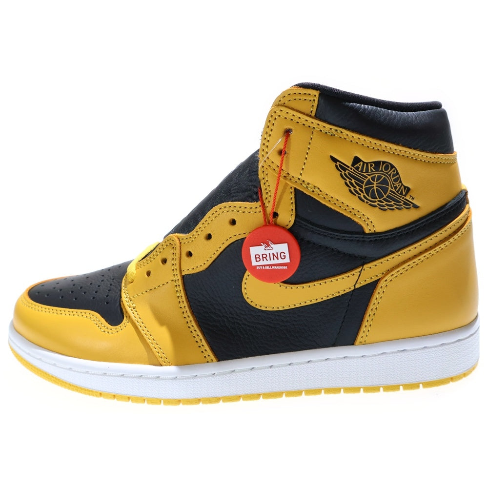 NIKE(ナイキ) AIR JORDAN1 RETRO HIGH OG POLLEN エアジョーダン 1 レトロ パラン ハイカットスニーカー ブラック/イエロー US9.5/27.5cm 555088-701