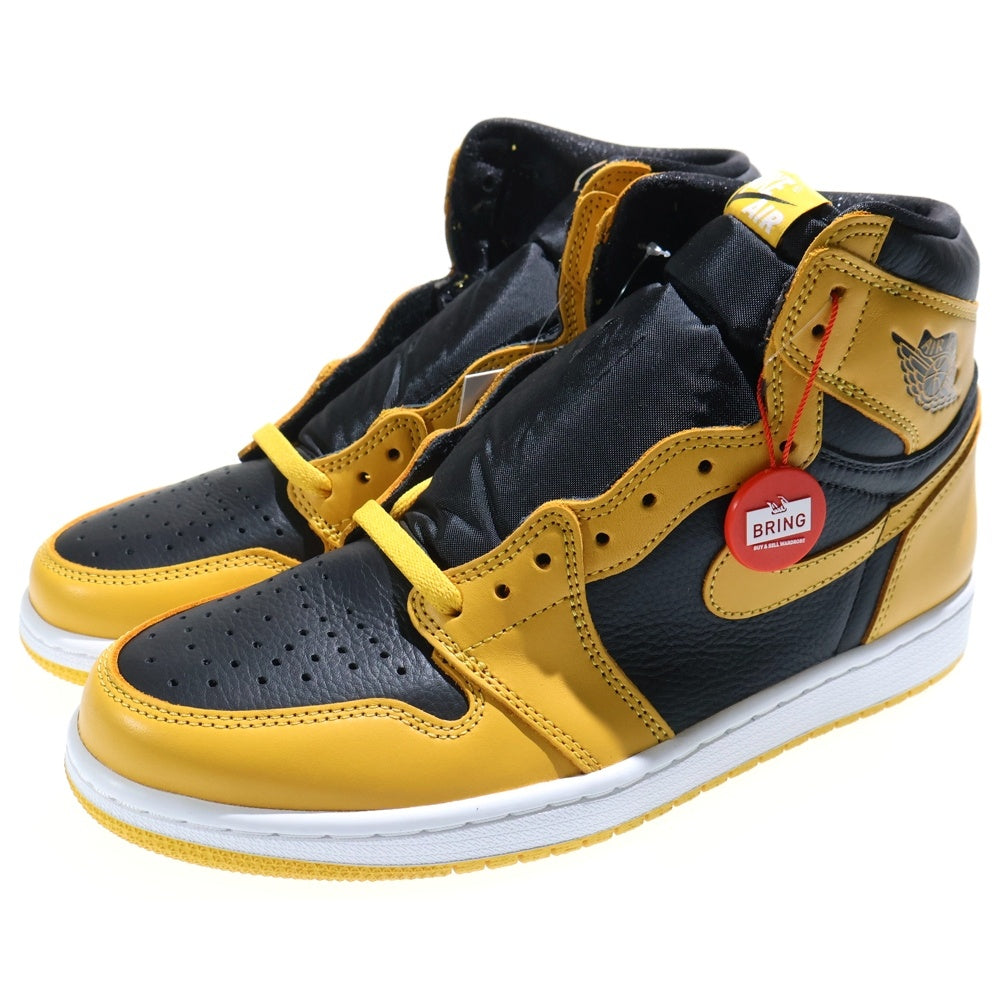 NIKE(ナイキ) AIR JORDAN1 RETRO HIGH OG POLLEN エアジョーダン 1 レトロ パラン ハイカットスニーカー ブラック/イエロー US9.5/27.5cm 555088-701