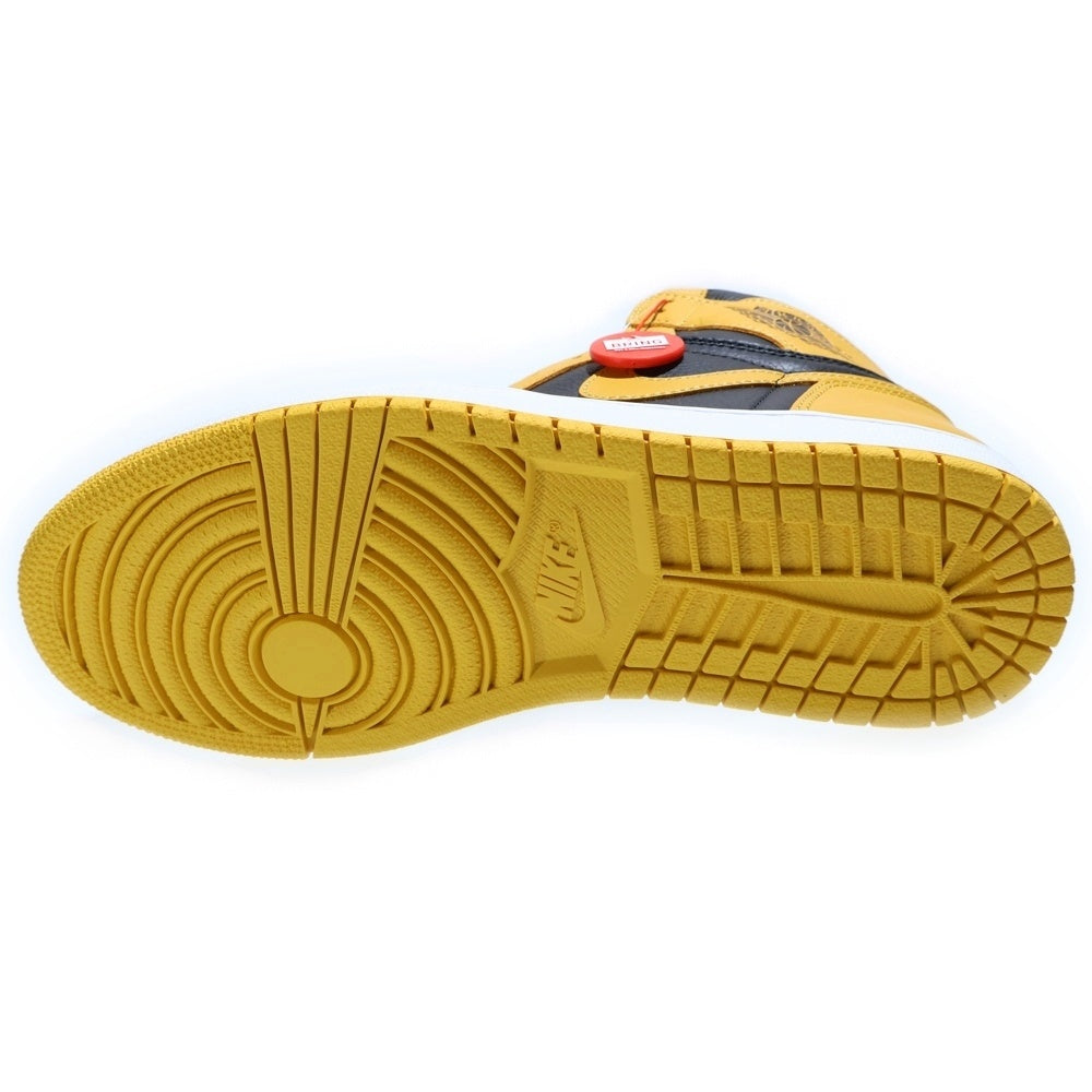NIKE(ナイキ) AIR JORDAN1 RETRO HIGH OG POLLEN エアジョーダン 1 レトロ パラン ハイカットスニーカー ブラック/イエロー US9.5/27.5cm 555088-701