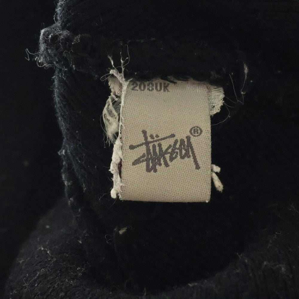 STUSSY(ステューシー) 00s OLD STUSSY オールドステューシー 銀タグ グラフィックプリント ニットビーニー 帽子 ブラック