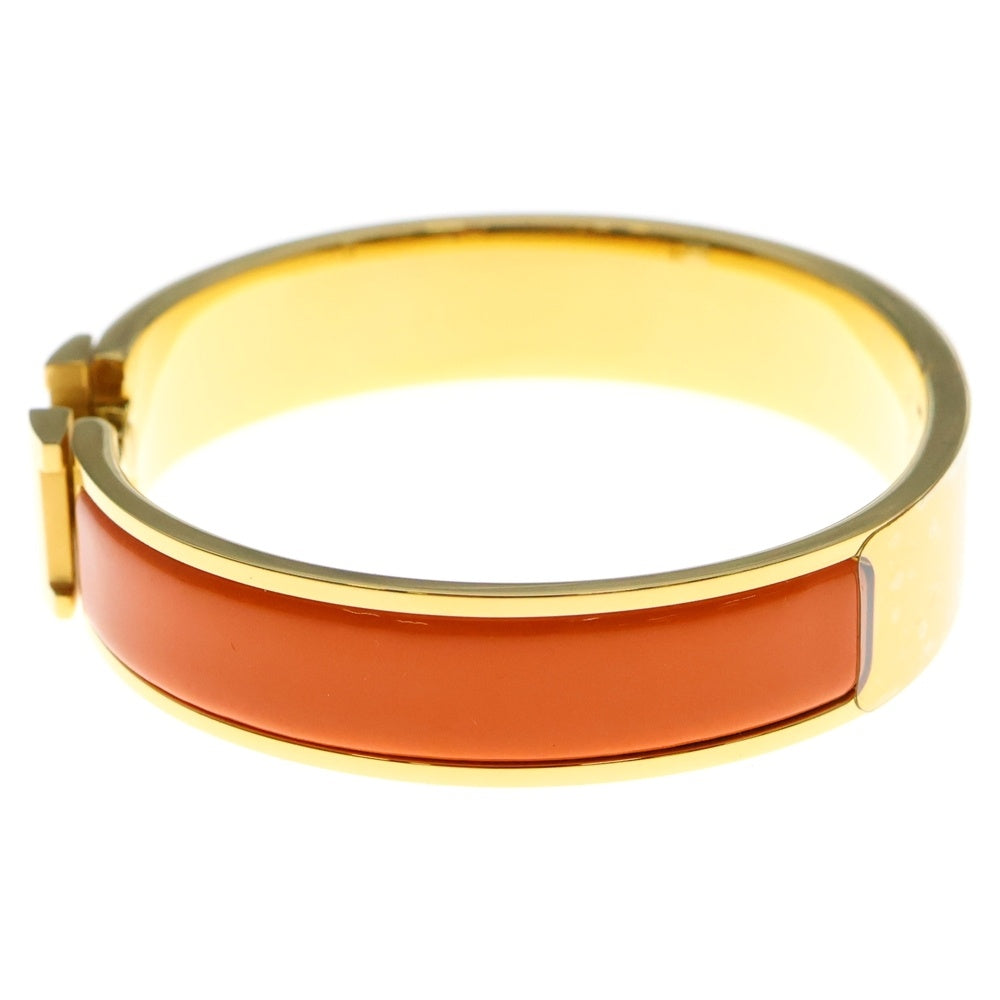 HERMES(エルメス) クリックH ロゴ エナメルバングル ブレスレット ゴールド/オレンジ