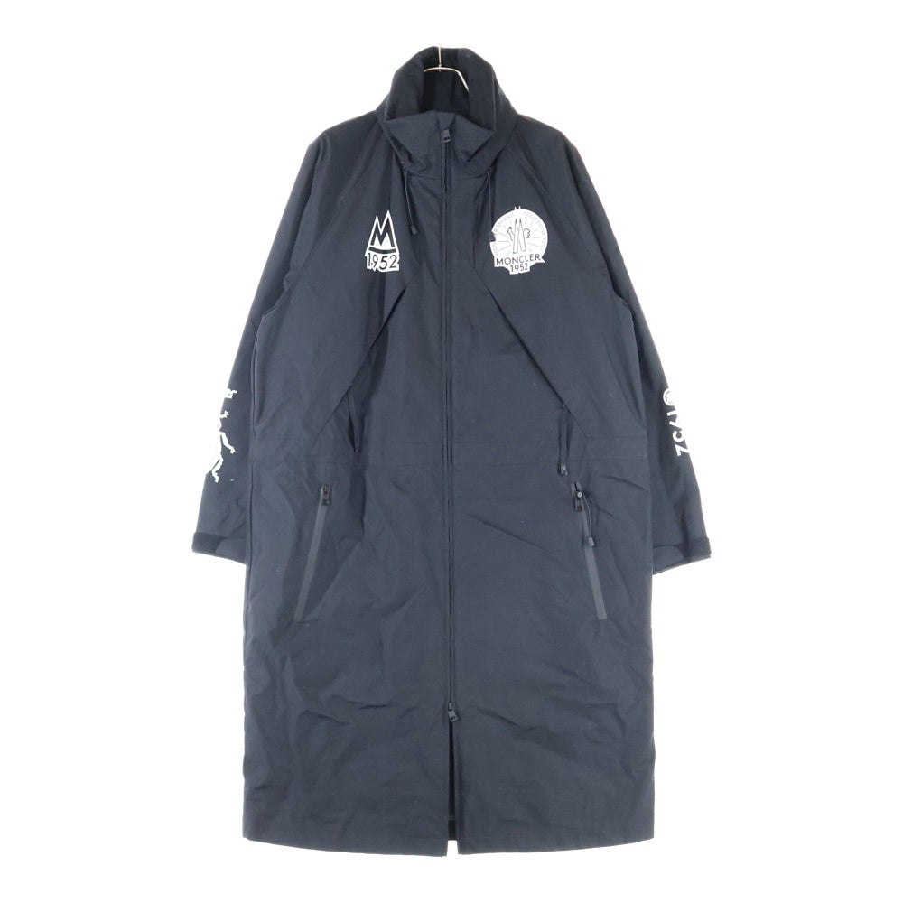 MONCLER(モンクレール) 21AW WZIP ARAKAWA GIUBBOTTO ジーニアス フード付き ロゴワッペン ロング ダウンコート ジャケット ブラック G20921C00004 53694