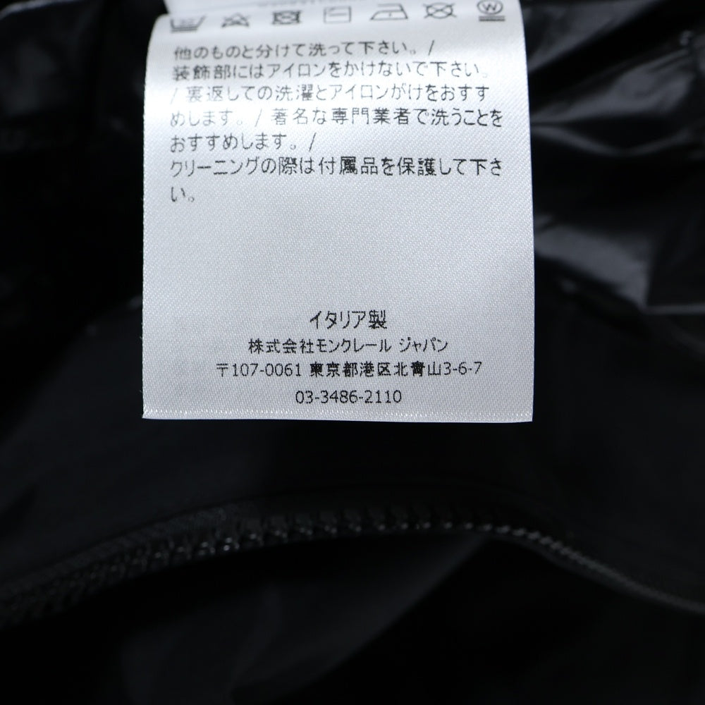 MONCLER(モンクレール) 21AW WZIP ARAKAWA GIUBBOTTO ジーニアス フード付き ロゴワッペン ロング ダウンコート ジャケット ブラック G20921C00004 53694