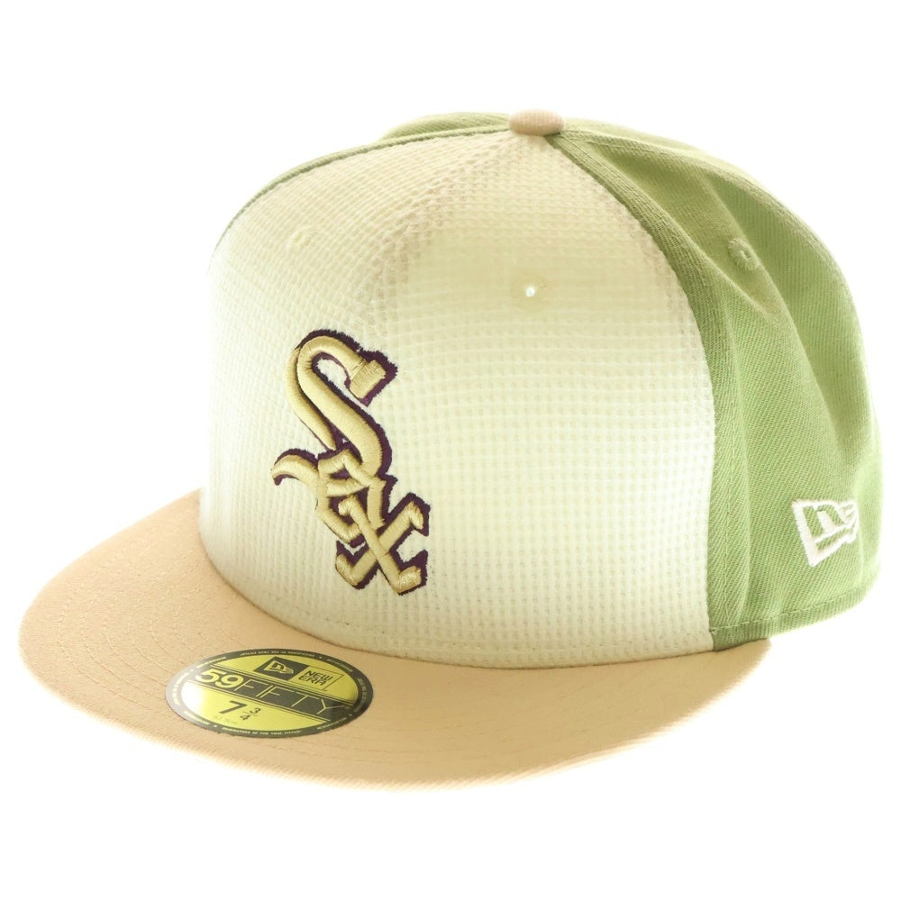 NEW ERA(ニューエラ) Chicago White Sox 59FIFTY Thermal Front ホワイトソックス サイド刺繍 ベースボールキャップ ホワイト/ピンク/グリーン
