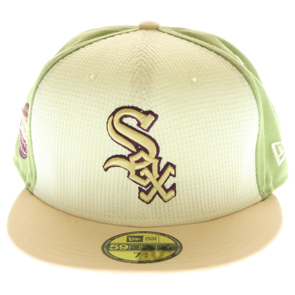 NEW ERA(ニューエラ) Chicago White Sox 59FIFTY Thermal Front ホワイトソックス サイド刺繍 ベースボールキャップ ホワイト/ピンク/グリーン