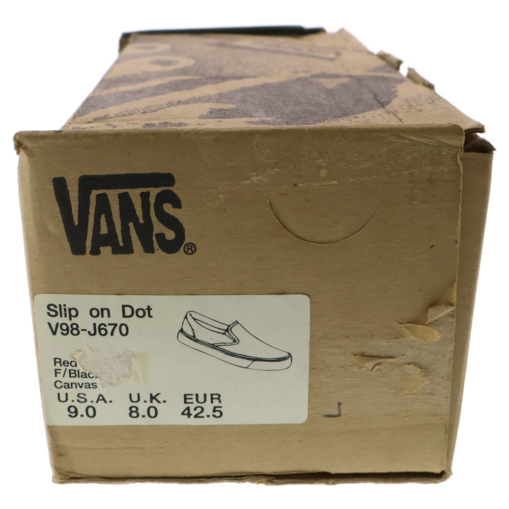 VANS(ヴァンズ) × UNDERCOVER CLASSIC SLIP-ON DOT V98-J670 アンダーカバー ドット柄 スリッポン ローカットスニーカー レッド US9/27cm