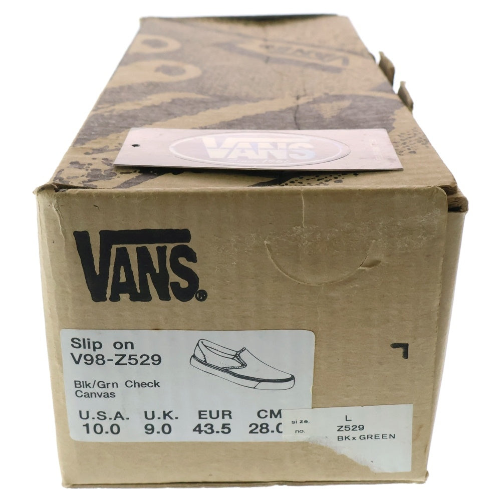 VANS(ヴァンズ) × UNDERCOVER CLASSIC SLIP-ON CHECK V98-Z529 アンダーカバー チェッカーボード クラシック スリッポン ローカットスニーカー グリーン US10/28cm