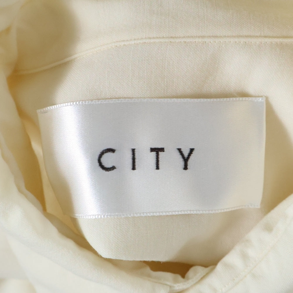 NO BRAND(ノーブランド) CITY ウール生地 長袖シャツ クリーム 112600009