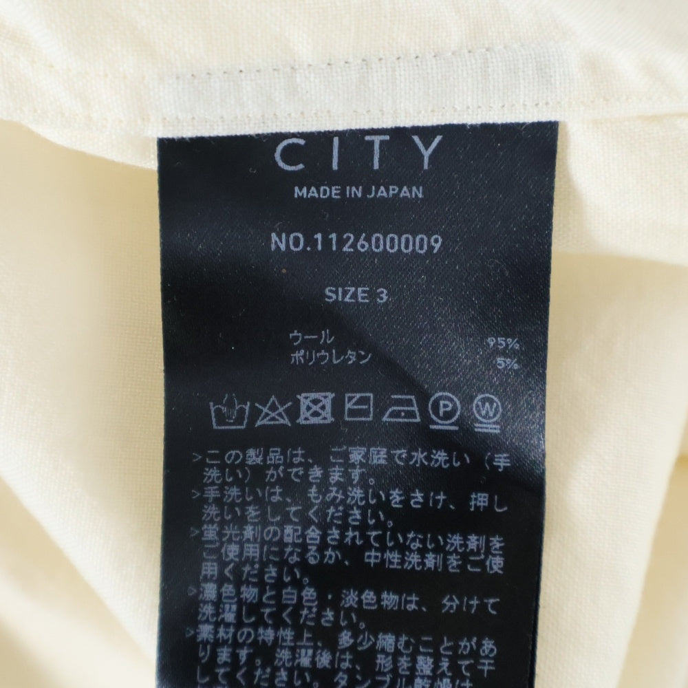 NO BRAND(ノーブランド) CITY ウール生地 長袖シャツ クリーム 112600009