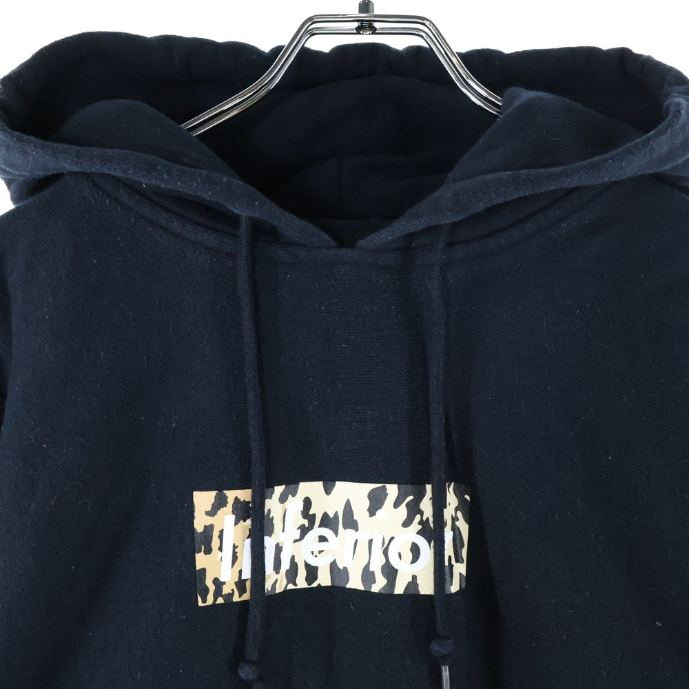 MARK MCNAIRY(マークマクナイリー) Inferior ボックスロゴ プリント プルオーバーパーカー フーディ ブラック