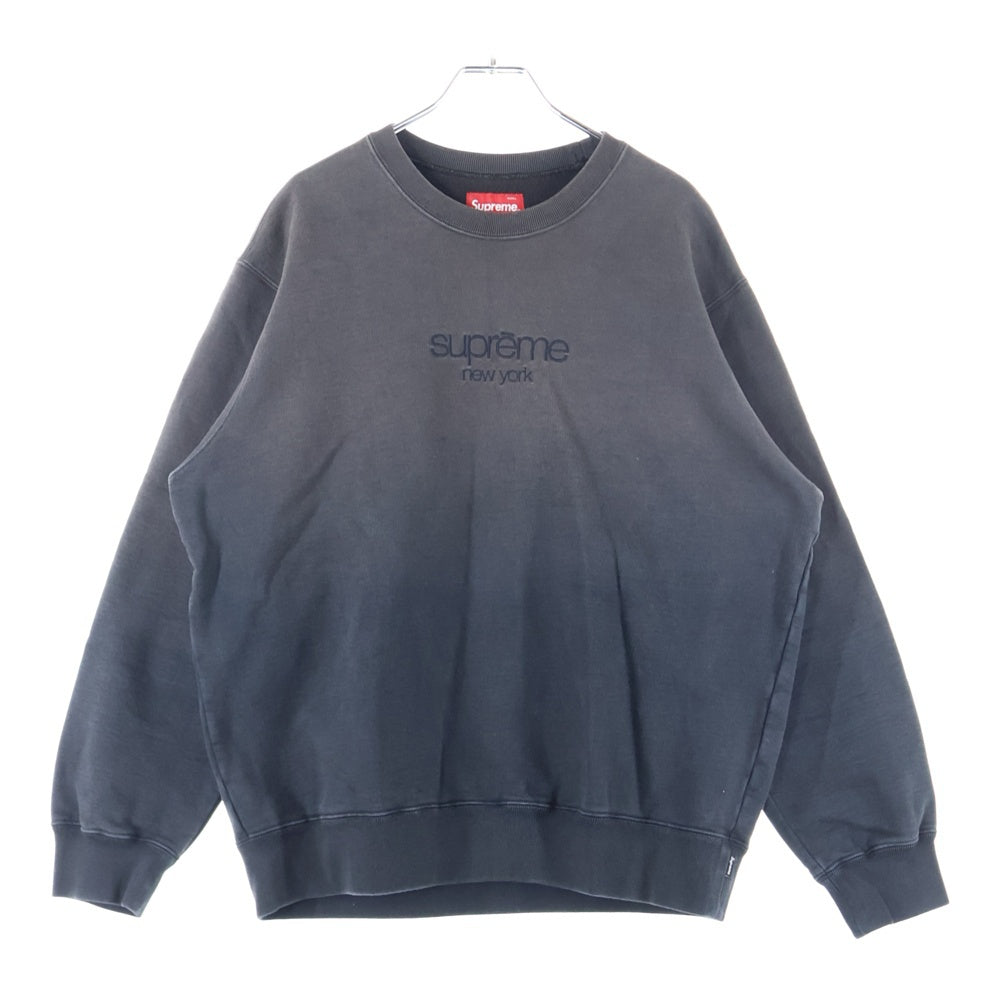 SUPREME(シュプリーム) 19SS Dipped Crewneck クラシックロゴ ディップド クルーネック スウェット トレーナー ブラウン