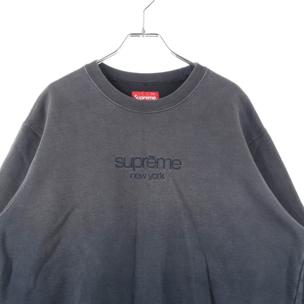 SUPREME(シュプリーム) 19SS Dipped Crewneck クラシックロゴ ディップド クルーネック スウェット トレーナー ブラウン