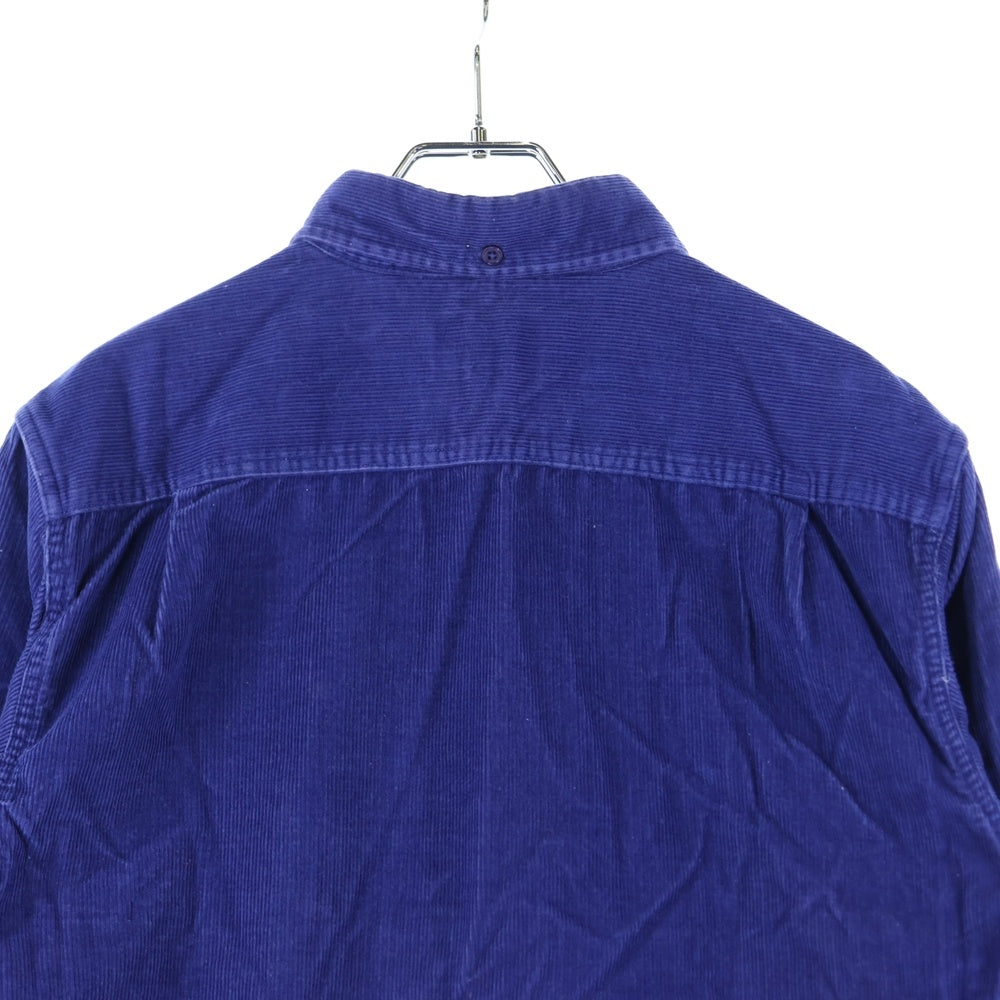 SUPREME(シュプリーム) 18AW Corduroy Shirt コーデュロイ 胸ロゴ刺繍 クラシックロゴ 長袖シャツ ネイビー