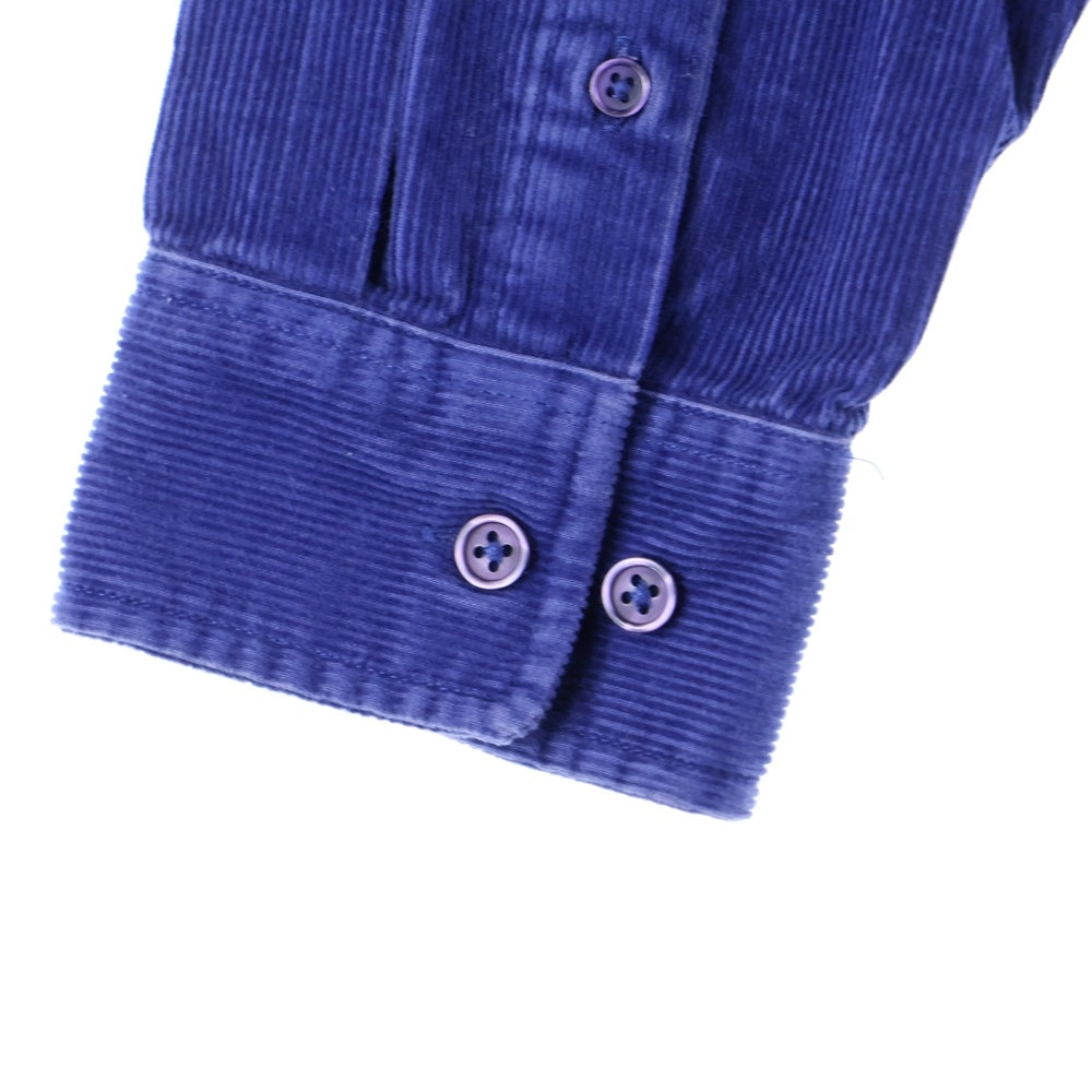 SUPREME(シュプリーム) 18AW Corduroy Shirt コーデュロイ 胸ロゴ刺繍 クラシックロゴ 長袖シャツ ネイビー