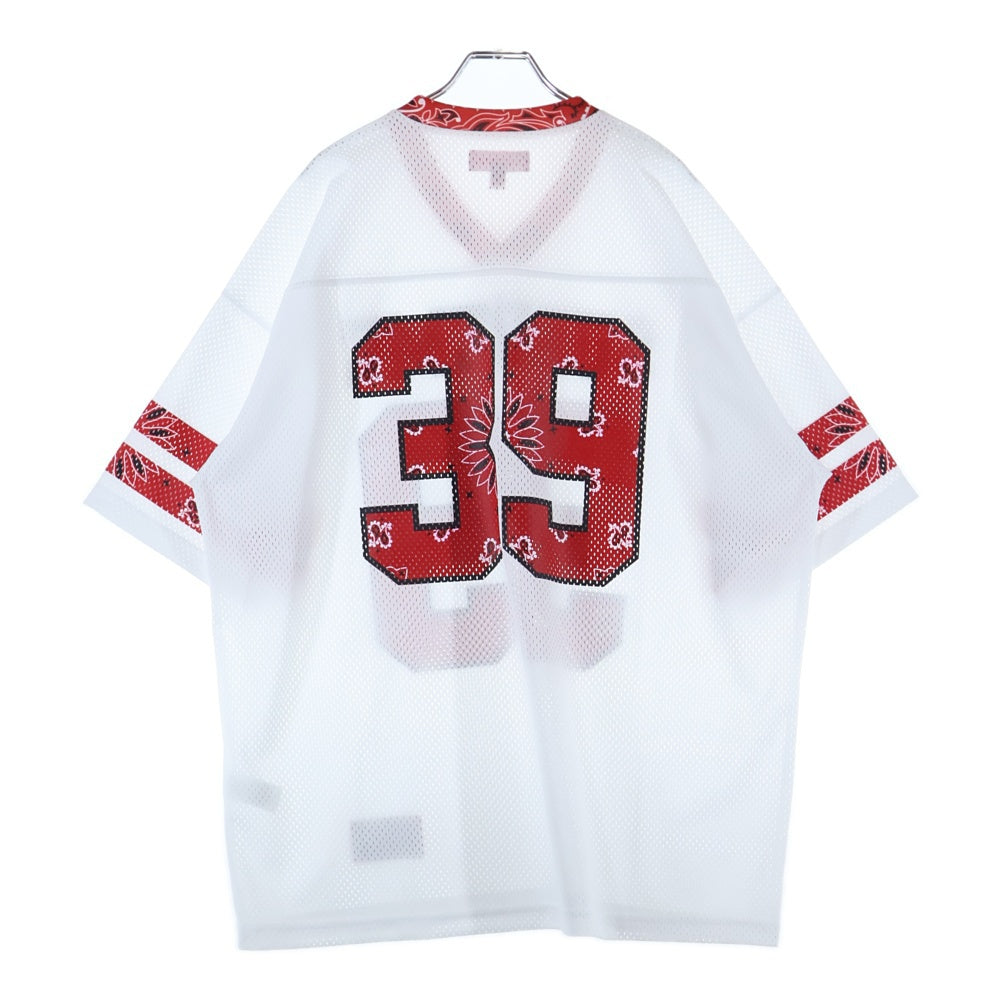 SUPREME(シュプリーム) 25SS Bandana Football Jersey バンダナ フットボール ジャージ メッシュ 半袖Tシャツ ホワイト/レッド