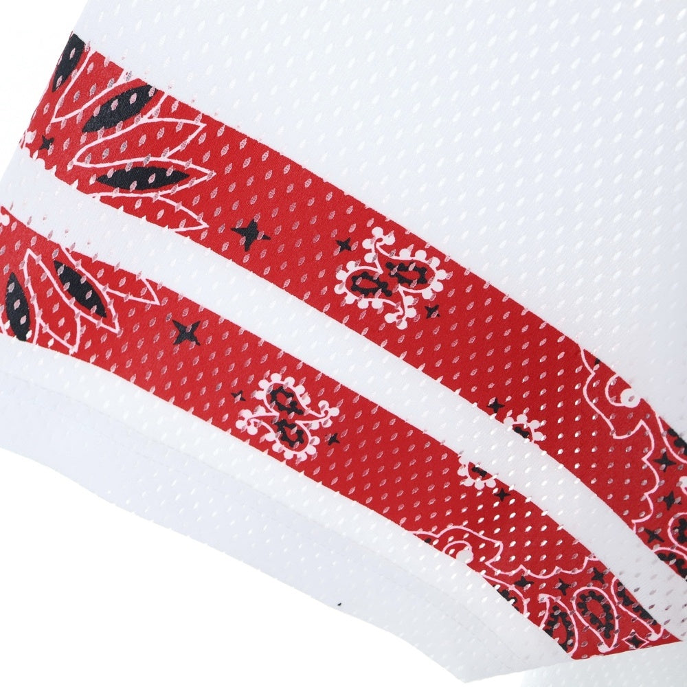 SUPREME(シュプリーム) 25SS Bandana Football Jersey バンダナ フットボール ジャージ メッシュ 半袖Tシャツ ホワイト/レッド