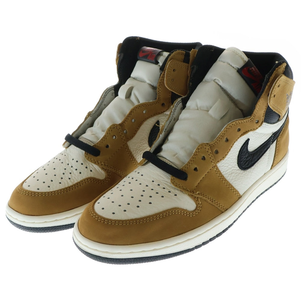 NIKE(ナイキ) AIR JORDAN 1 RETRO HIGH Rookie of The Year エアジョーダン 1 ハイカットスニーカー ルーキーオブザイヤー キャメル/ホワイト US9/27cm 555088-700