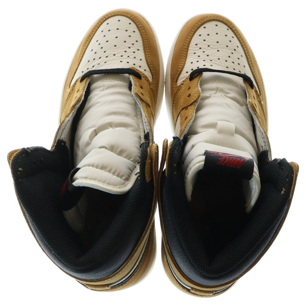 NIKE(ナイキ) AIR JORDAN 1 RETRO HIGH Rookie of The Year エアジョーダン 1 ハイカットスニーカー ルーキーオブザイヤー キャメル/ホワイト US9/27cm 555088-700