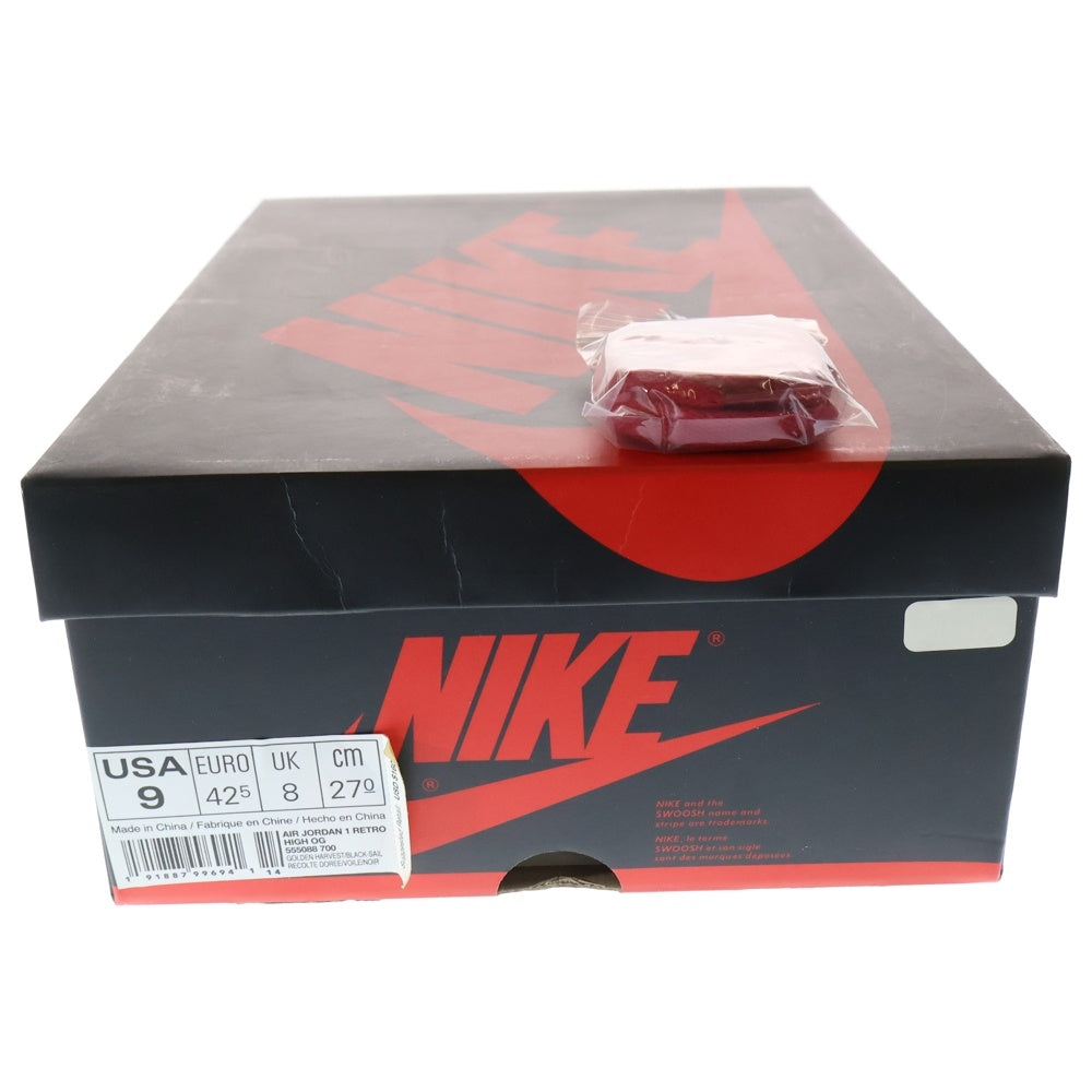 NIKE(ナイキ) AIR JORDAN 1 RETRO HIGH Rookie of The Year エアジョーダン 1 ハイカットスニーカー ルーキーオブザイヤー キャメル/ホワイト US9/27cm 555088-700