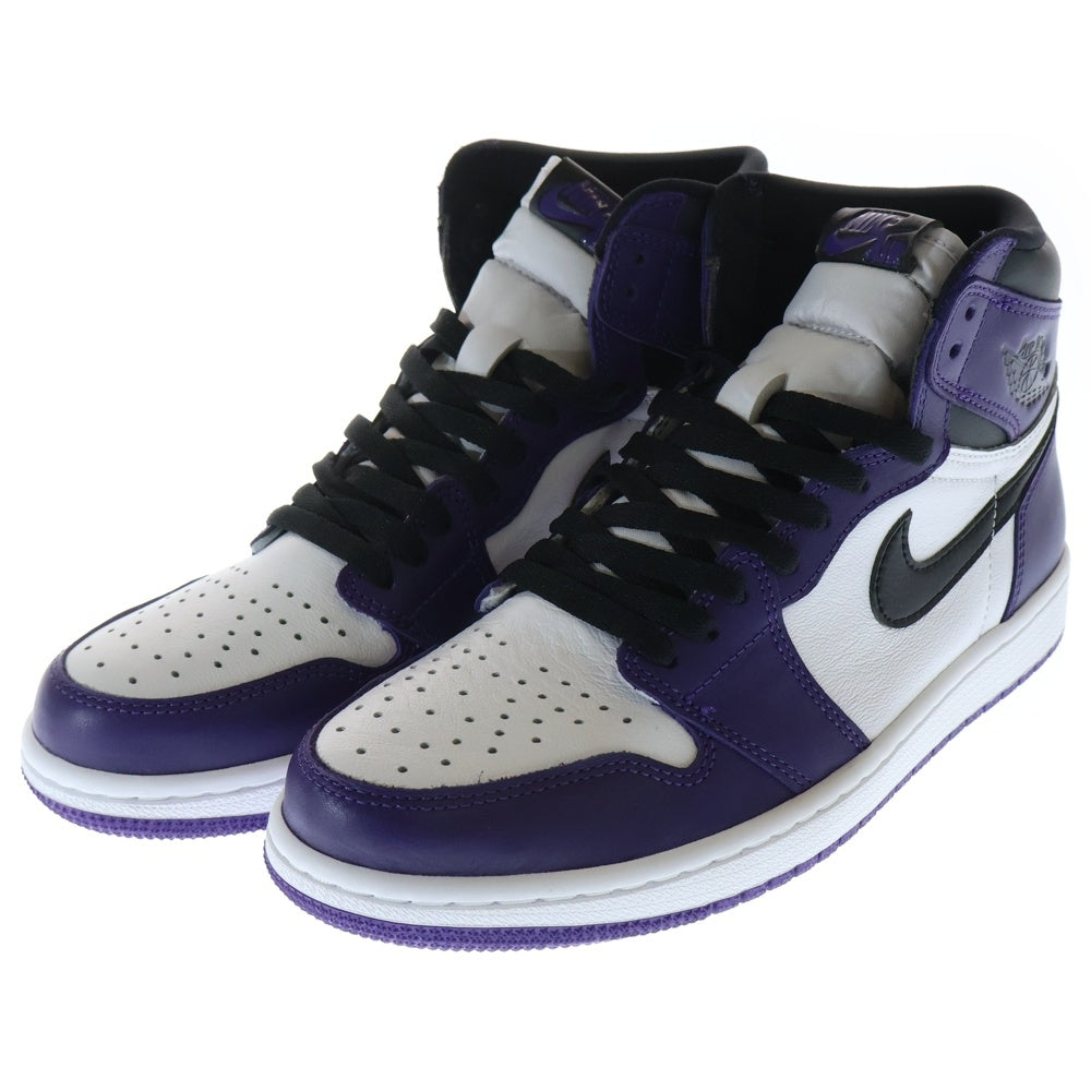 NIKE(ナイキ) AIR JORDAN 1 RETRO HIGH OG COURT PURPLE エアジョーダン1 レトロ ハイ コート パープル ハイカットスニーカー ホワイト/パープル US8.5/26.5cm 555088-500